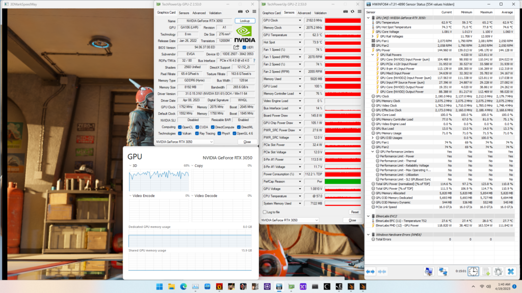 geforce rtx 3050 overclock 3dmark speedway