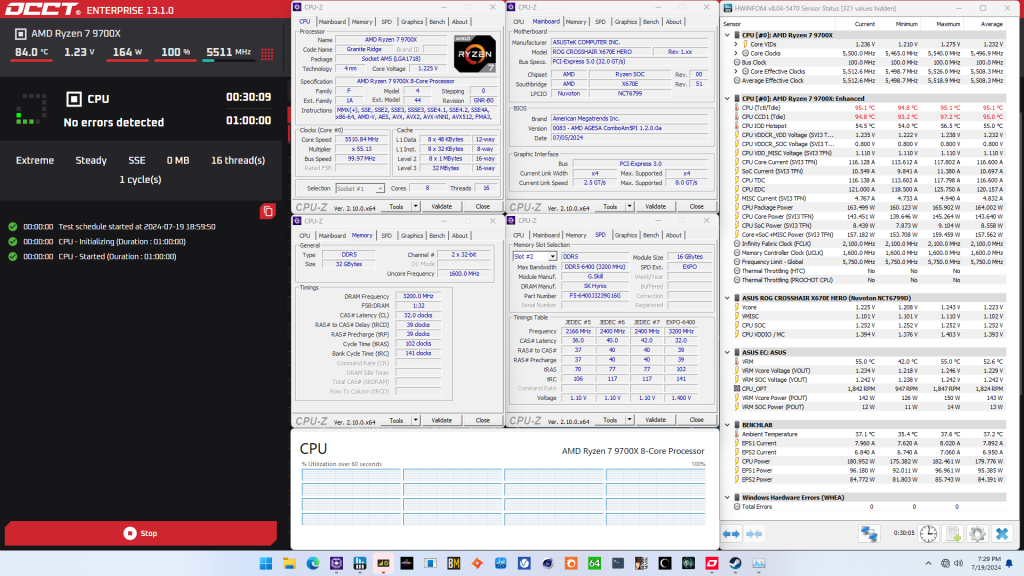 9700x overclock occt sse stress test